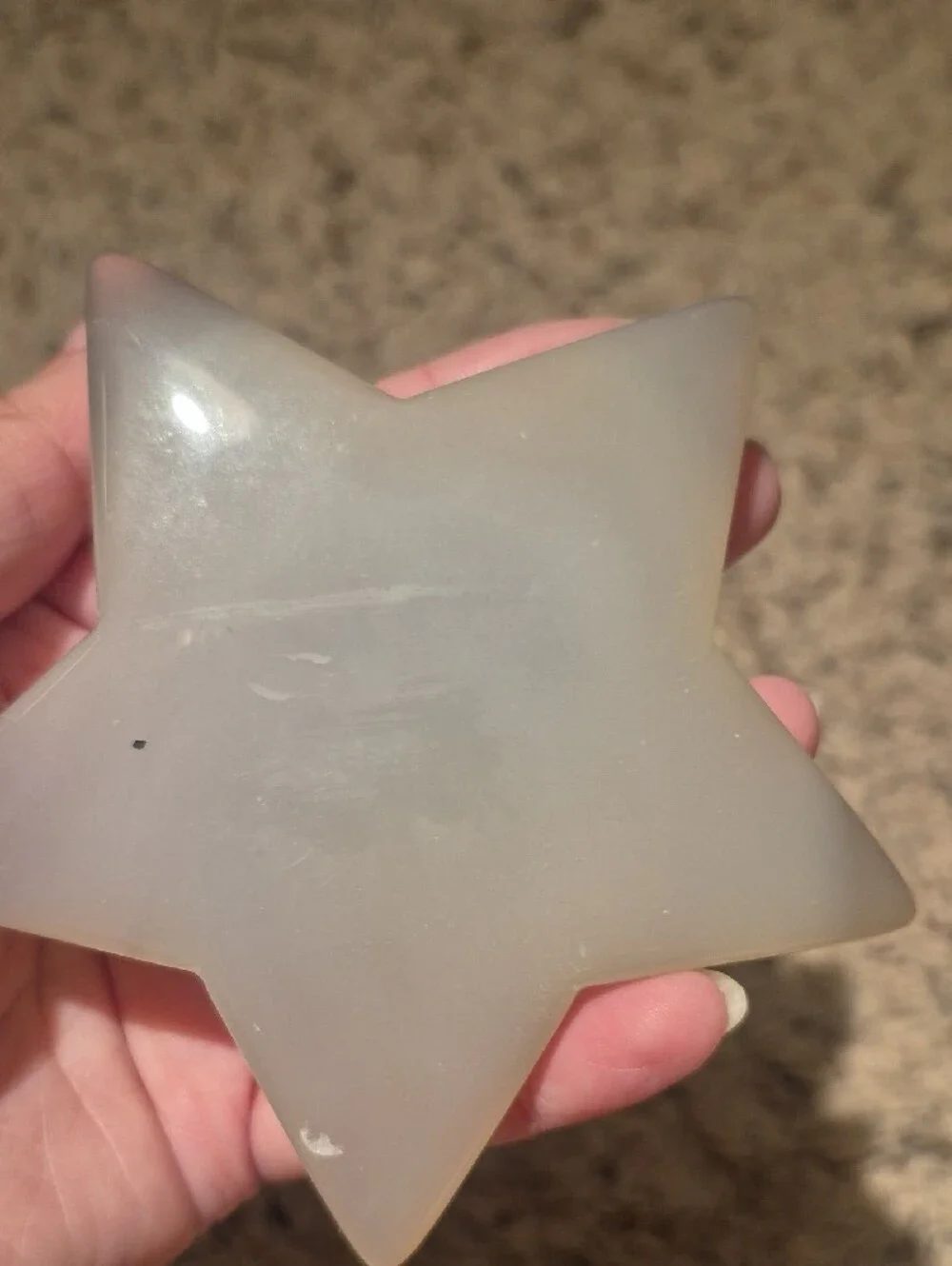 Natural Druzy Agate Star Decorative Accent - Gray